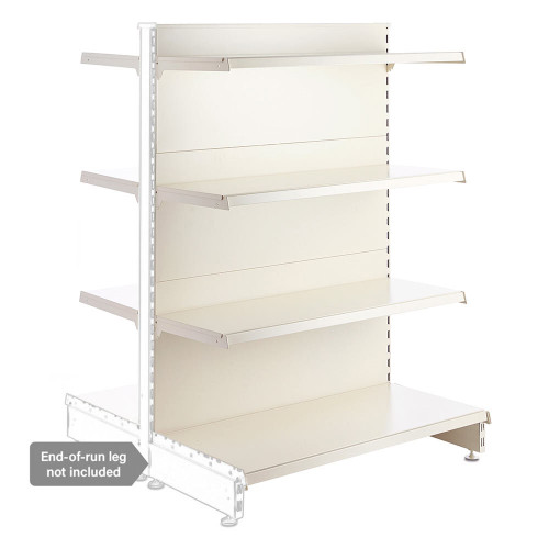 Jura White Retail Shelving Modular Gondola Unit - 6 x 370mm Shelves - H1400mm