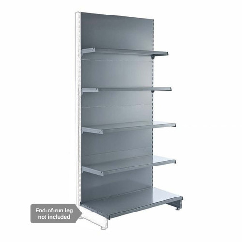 Silver Retail Shelving Modular Wall Unit - 4 x Staggered Shelves - H1800mm x W1000mm