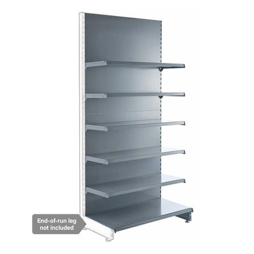 Silver Retail Shelving Modular Wall Unit - 5 x 370mm Shelves - H1800mm