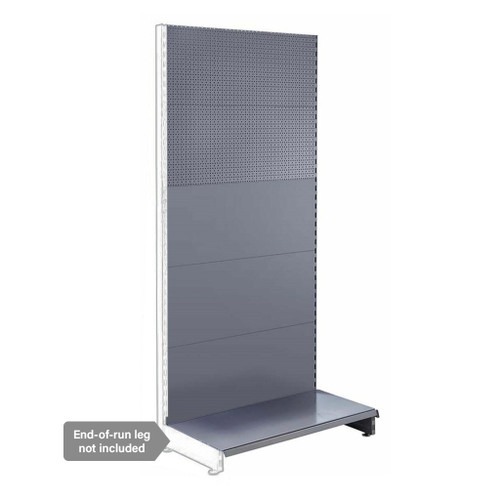 Silver Retail Shelving Modular Wall Unit - Plain & Perforated Back Panels - H1800 x W1000mm