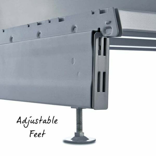 Silver Retail Shelving Wall Unit - Perforated Back Panels - 2 Shelves And 32 Hooks - H1800mm