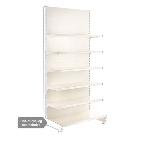 Jura White Retail Shelving Modular Wall Unit - 5 x 370mm Shelves - H1800mm
