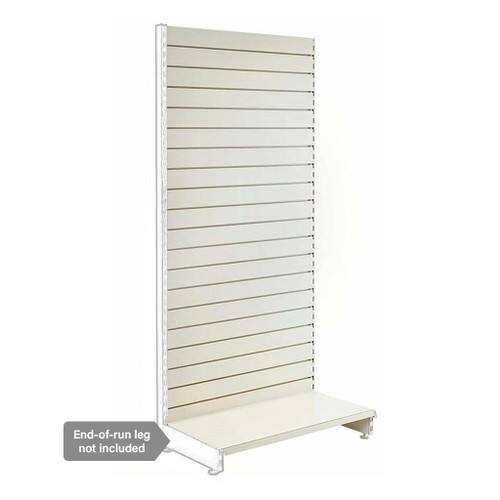 Jura White Retail Shelving Modular Wall Unit - Slatwall Back Panels - H1800 x W1000mm