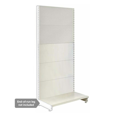 Jura White Retail Shelving Modular Wall Unit - Plain & Perforated Back Panels - H1800 x W1000mm