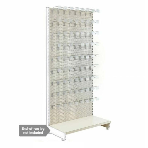 Jura White Modular Retail Shelving Unit - Perforated Panels and Single Hooks - H1800 x W1000mm