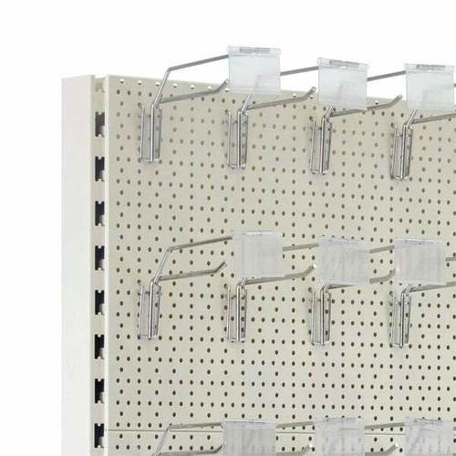 Jura White Modular Retail Shelving Unit - Perforated Panels and Single Hooks - H1800 x W1000mm