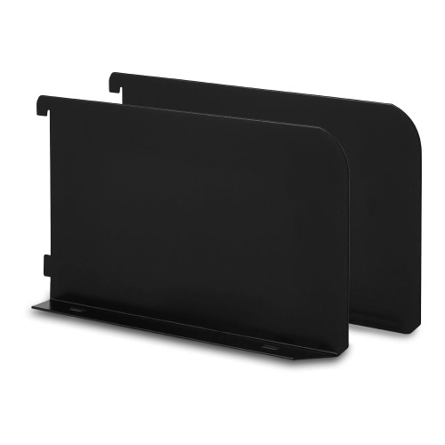 Pair of Black Twin Slot Shelf Ends - 32mm Pitch