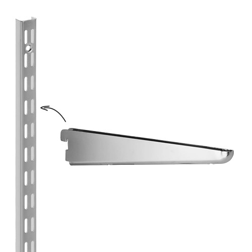 Chrome Twin Slot U-Bracket - 32mm Pitch