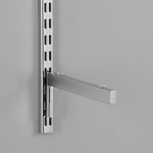 Chrome Twin Slot Shelf Bracket for Level Glass Shelves