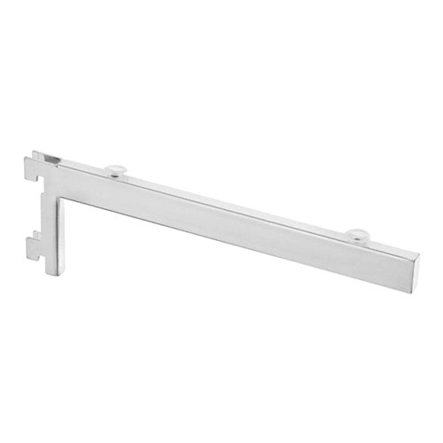 Chrome & Glass Twin Slot Shelving Kit - D250mm - 4 Shelves, 8 Square Brackets