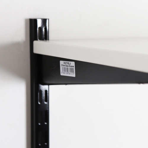 Black & White Steel Twin Slot Shelving Kit - W500mm - 3 Shelves