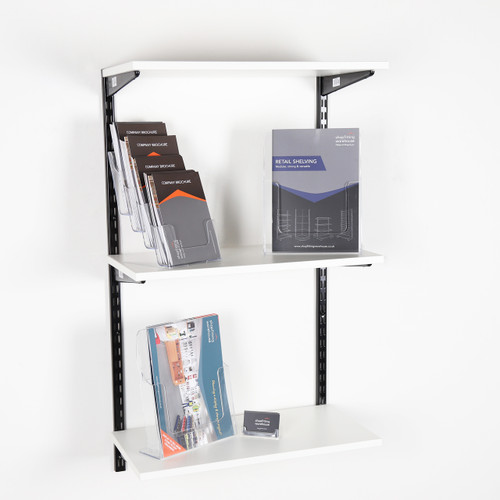Black & White Steel Twin Slot Shelving Kit - W1000mm - 3 Shelves