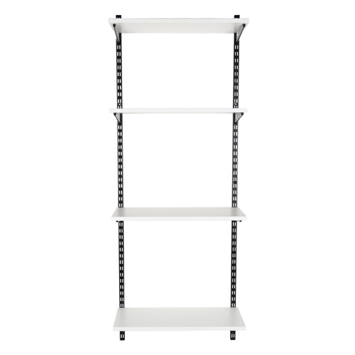 Black & White Twin Slot Shelving Kit - H1600mm - 4 Shelves