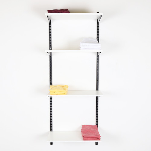 Black & White Twin Slot Shelving Kit - H1600mm - 4 Shelves Black & White Twin Slot Shelving Kit - H1600mm - 4 Shelves