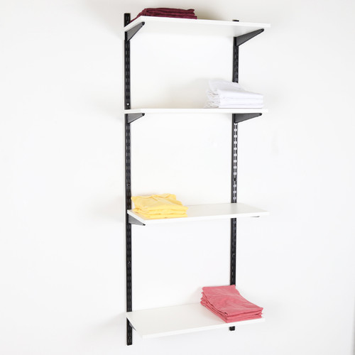 Black & White Twin Slot Shelving Kit - H1600mm - 4 Shelves Black & White Twin Slot Shelving Kit - H1600mm - 4 Shelves