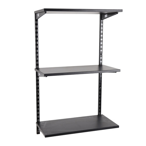 Black Twin Slot Shelving Kit H1000mm 3 Shelves Choice of various