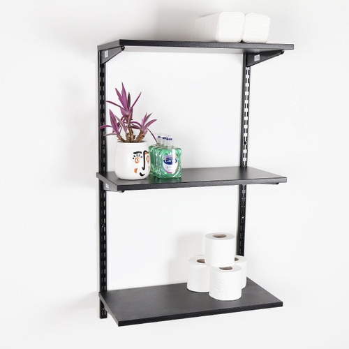 Black Twin Slot Shelving Kit H1000mm 3 Shelves Choice of various