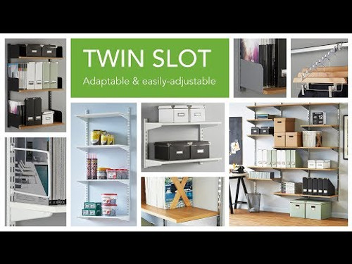 White Twin Slot Shelving Kit - H1980mm - 6 Wooden Shelves
