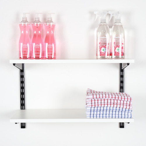 Black & White Twin Slot Shelving Kit - H430mm - 2 Shelves Black & White Twin Slot Shelving Kit - H430mm - 2 Shelves