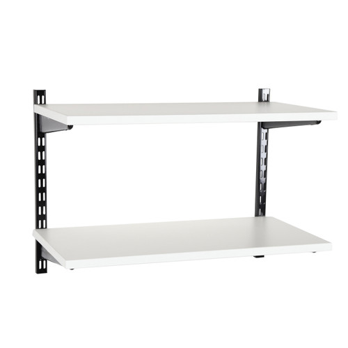 Black & White Twin Slot Shelving Kit - H430mm - 2 Shelves Black & White Twin Slot Shelving Kit - H430mm - 2 Shelves