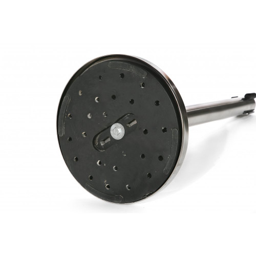 Retractable Belt Barrier Post - Brushed Stainless Steel Post with Red Webbed Belt