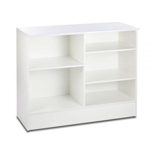 White Shop Counter with Adjustable shelves - Silhouette Range