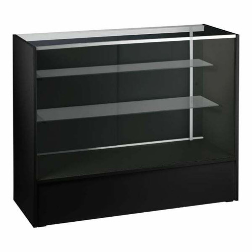 Black Shop Counter with 3/4 Glass Display and 2 Glass Shelves - Silhouette Range