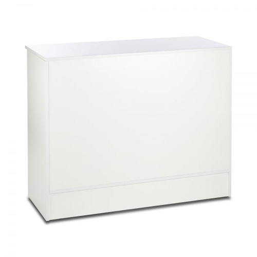White Shop Counter and Corner Display Unit with Glass Shelves Bundle - Silhouette Range