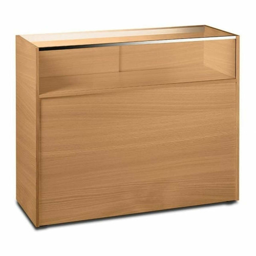 Beech Shop Counter With 1/4 Glass Display and Corner Display Unit Bundle - Silhouette Range