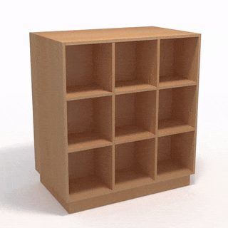 Beech Double-Sided Cube Display Contains 9 x 12inch Cubes Per Side - Silhouette Range