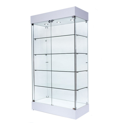 Skyline 360 Frameless Tower Showcase All-Glass Display - Double Door