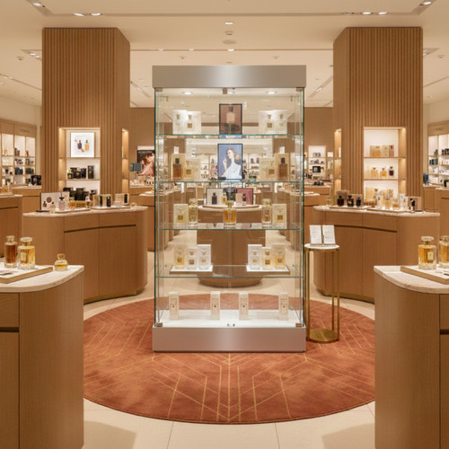 Skyline 360 Frameless Tower Showcase All-Glass Display - Double Door