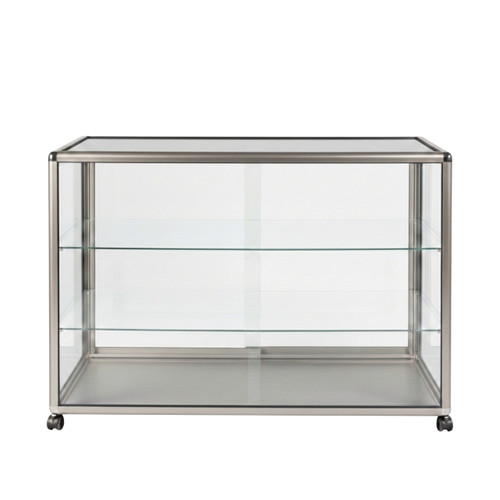 Glass Display Counter With or Without Mini Spotlights with 2 Glass Shelves - Contour Range