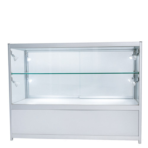 Skyline Slim Aluminium Showcase with 2/3 Glass Display and Storage Cupboard