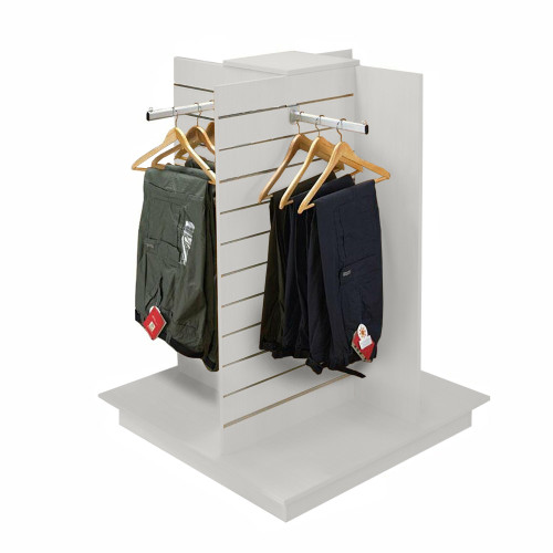 Slatwall Gondola 4-Way with Aluminium Inserts - Aura Range - H1300 x W800 x D800mm