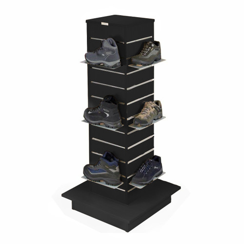 Slatwall Gondola Tower with Aluminium Inserts in Black
