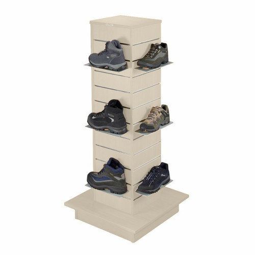 Slatwall Gondola Tower with Aluminium Inserts in Cream