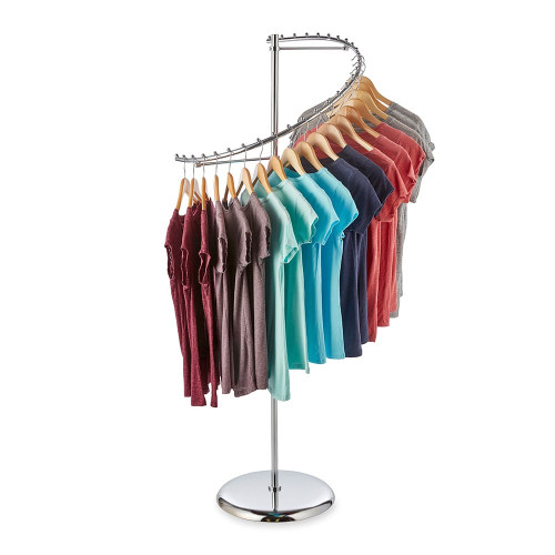 Chrome Spiral Clothes Rail Display Stand