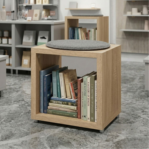 Oak Cube Shelving Display Unit - 1 x 1