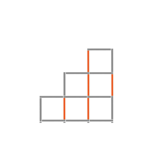 Cube Stepped Shelving Display & Storage - 3 x 3