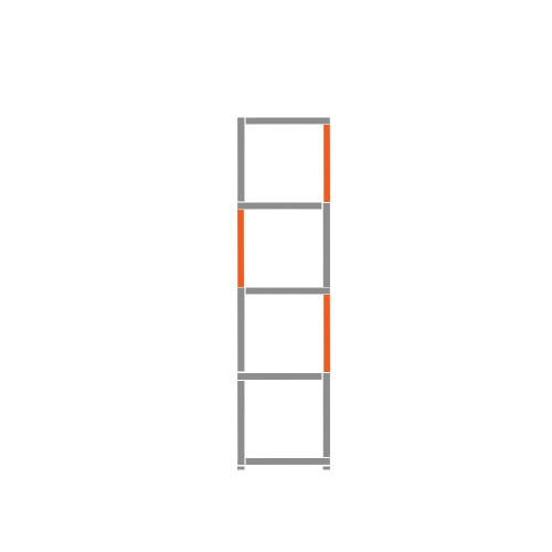 Cube Shelving Display & Storage - 4 High x 1 Wide