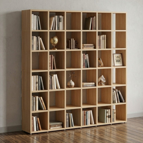 Oak Cube Bookshelf Display Unit - 6 x 6