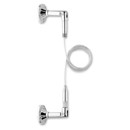 Chrome Wall-Mounted Cable Kit - 2m Cable and Brackets
