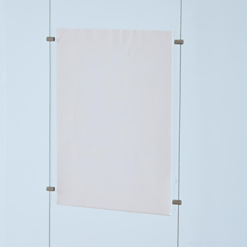 Chrome Ceiling-to-Floor Cable Display Kit - A4 Landscape