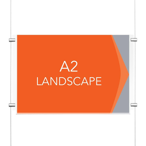 Chrome Ceiling-to-Floor Cable Display Kit - A2 Landscape