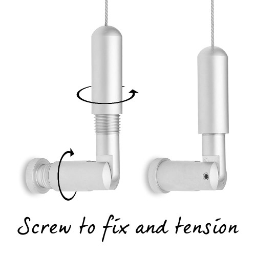 Satin Wall-Mounted Cable Display Kit - A4 Portrait - Double Pocket