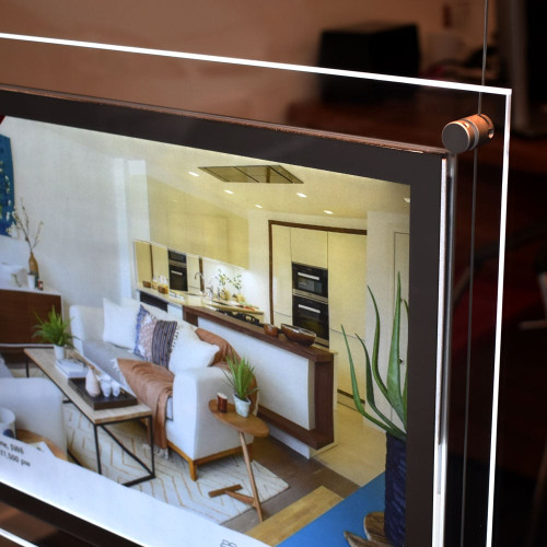 Accent Bevelled Edge LED Light Panel Cable Kit - A4 Portrait - Quadruple Pocket