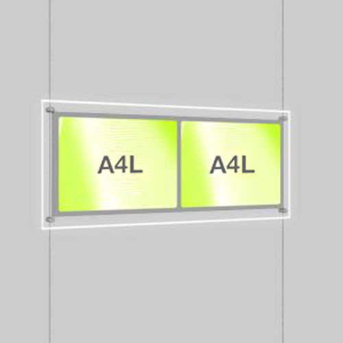 Accent Bevelled Edge LED Light Panel Cable Kit - A4 Landscape - Double Pocket
