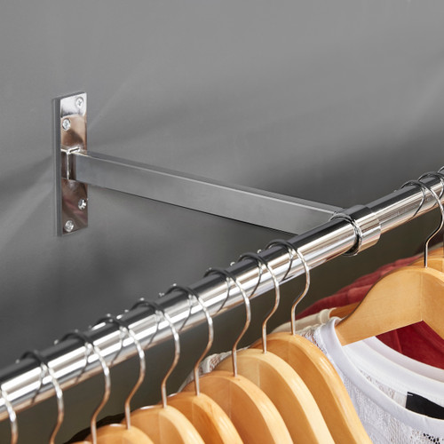 Chrome Support Arm For up to 25mm Diameter tube - Wall fix
