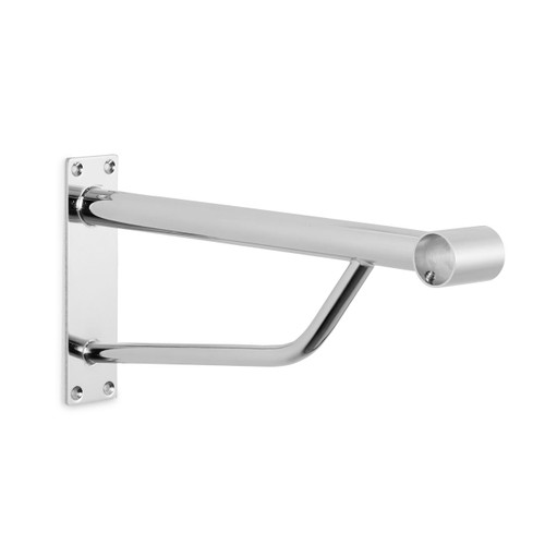 Heavy Duty Chrome Support Arm For up to 25mm Diameter tube - Wall fix